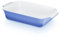 KHG Auflaufform mittelgroß 34 cm, Kapazität 1,75 Liter in Hellblau für 3-4 Personen, Ofenform aus Keramik Steingut rechteckig & kratzfest, Backform für Lasagne Tiramisu Aufläufe & mehr