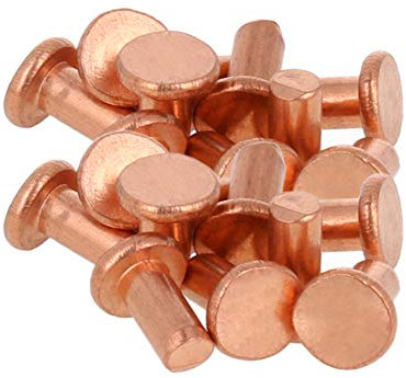 MroMax - Bulloni a testa piatta, diametro 5 mm, lunghezza 10 mm, in rame, 50 pezzi