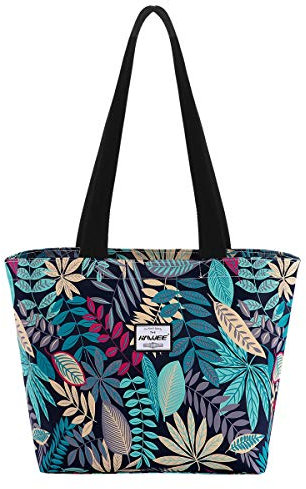 HAWEE Mode Damen Schultertasche mit Reißverschluss Casual Frauen Handtasche Umhängetasche Groß Einkaufstasche Wasserdicht Henkeltasche für Reise Arbeit Schule Tägliches Leben Strand