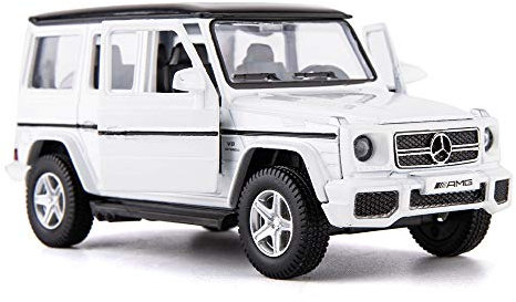 RMZ City 1/36 Skala Mercedes Benz G63 Casting Car Modell, Zink Legierung G Wagon Spielzeugauto für Kinder, Pull Back Fahrzeuge Spielzeugauto für Kleinkinder Kinder Jungen Mädchen Geschenk (Weiß)