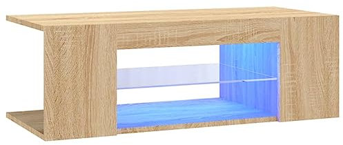 VidaXL Meuble TV avec lumières LED Chêne Sonoma 90x39x30 cm