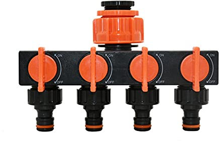 YZ-LIANG Tropfbewässerung 4-Wege-Garten-Tap-Wassersplitter-Wasserleitung 4-Wege-Splitter-Bewässerungsventil Schnellanschluss weibliche 1/23/4 1 (Color : F)
