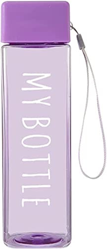 Tigrun Bouteille Sport Gourde Eau 500ML Transparent Givré Carré en Plastique Tasse Mâle Et Femelle Portable Tasse d'eau Sports De Plein Air Bouteille d'eau Bouteille Eau Reutilisable