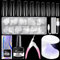 Meschett Acrylic Nail kit - 500 Pcs Transparent Fake Nails in 10 Different Sizes with LED Nail Lights, Nail Clippers,Nail Glue, Polygel Nail Kit and Nail Glue for Nail Art DIY