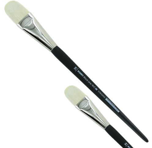 KUM - Acryl- und Ölpinsel Black Line Katzenzunge Größe 24 | Malpinsel für Künstler, Künstlerbedarf für Acrylmalerei und Ölmalerei