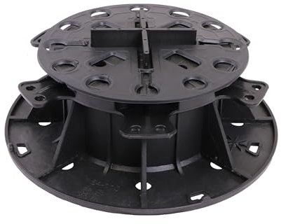 Gartenwelt Riegelsberger justierbarer Plattenlager PRO inkl. Trittschutz-Pad 2 mm Stelzlager für Terrassen-Platten Keramik Stein Beton Fliesen höhenverstellbar 64-110 mm | 42 Stück (1 Karton)