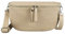 Made in Italy Damen Leder Tasche Handytasche Gürteltasche Crossbody Hüfttasche Bauchtasche Umhängetasche Cross-Over Bodybag Schultertasche Kosmetiktasche Helltaupe