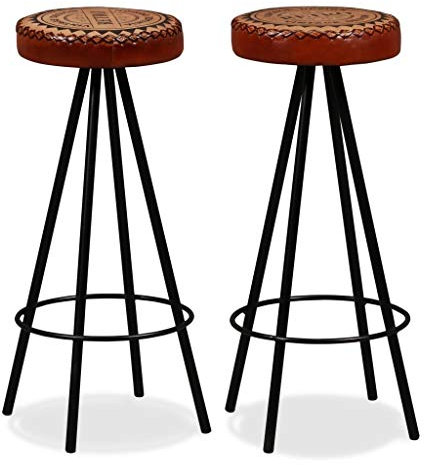 Chenshu Barhocker 2 STK Barstuhl, Bar Chair, Bar Stools, Tresenstuhl, Barstool, Thekenhocker, Tresenhocker, Küchenhocker, Echtleder