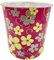Homeshopa Plastic Waste Paper Basket Bin, Floral Retro Round Trash Can, Lightweight Recycling Rubbish Bin for Kitchen, Bedroom, Bathroom, Open-Top Garbage Dustbin, 7.7 Litre (Pink Floral 2)