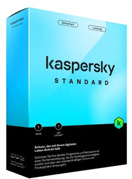 Kaspersky Standard 2023|1 Gerät|1 Jahr|Umfassender Schutz|Online-Banking Schutz |Leistungsoptimierung|PC/Mac/Mobile|Aktivierungscode in Standardverpackung