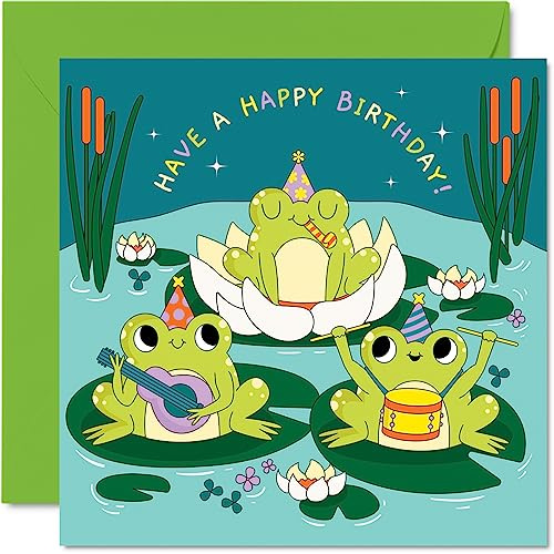 Stuff4 Lustige Frosch-Geburtstagskarte für Damen und Herren, Frosch-Party | Happy Birthday Karte für Mutter, Vater, Bruder, Schwester, Sohn, Tochter, Oma, Großvater, 145 mm, Witz, Humor, Banter Bday