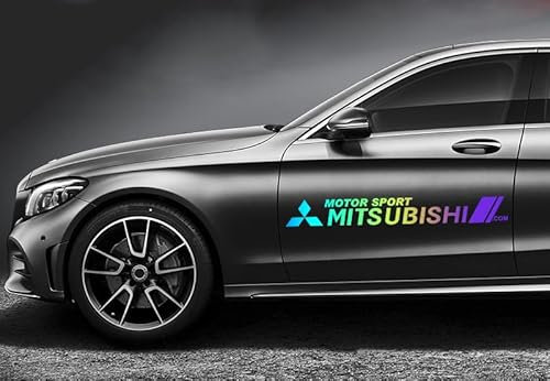VOLBOZ 2 Stück Auto Emblem Aufkleber für Mitsubishi Outlander ASX Lancer-EX Eclipse Cross, Buchstaben Emblem Aufkleber, Auto Body Abzeichen Sticker, Logo Abzeichen Styling Dekorationsaufkleber,C