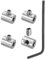 PATIKIL Abrazadera de Cable 3mm Agujero Alambre Cuerda Clips Juego 4uds 304 Inoxidable Acero Único Agujero Bloqueo Cable Abrazaderas Clip con M4 Hexagonal Tornillo Llave para Cable Plata