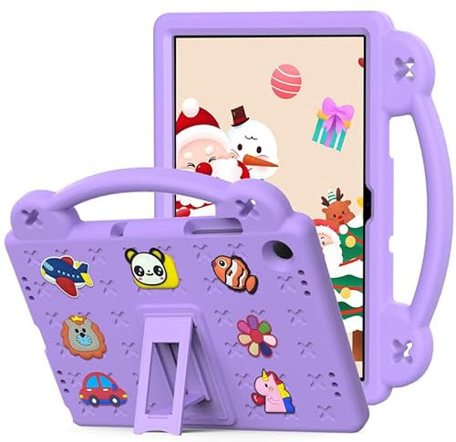Funda para Samsung Galaxy Tab A9 Plus 2023 de 11 pulgadas para niños, funda para tablet apta para niños, diseño lindo de bricolaje, mango con soporte, funda protectora ligera de EVA, morado