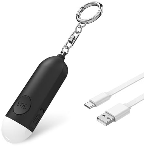 MEYDLL Alarme de Sirène de Poche, Sirène d'Autodéfense, Son Sûr 130DB, Sirène de Sécurité Personnelle, Sirène Rechargeable avec lumière LED, Sirène de Sécurité pour Femmes, Enfants, Personnes âgées