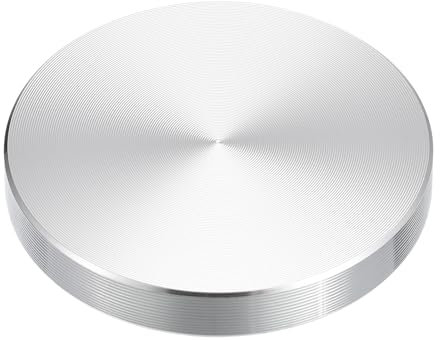 sourcing map M10 Gewinde 50mm Durchmesser Runde Form Aluminium Scheibe Hardware 1 Stück, Aluminium Kreis Scheibe Glasplatte Adapter für Glastisch