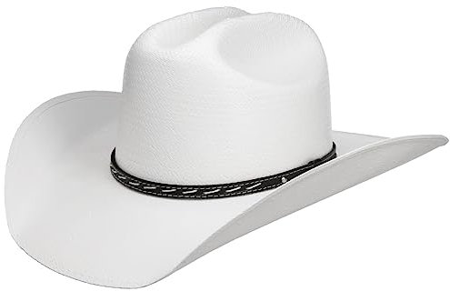 Stetson Vanlesco Western Toyo Strohhut - Einfarbiger Hut mit Ledergarniturband - Cowboy-Stil - Sonnenhut mit UV-Schutz 40 - Made in Mexico - Unisex - Frühjahr/Sommer weiß XL (60-61 cm)