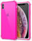 Svanove Designed for iPhone Xs Case Clear, Neon Vibrant Bright Color, Transparent Protective Jelly Silicone Case for Women Girl Cute, Soft Flexible TPU, Thin Slim, Hot Pink