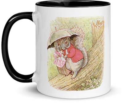 Tasse Peter Hase Béatrix Potter Frau Tiggy-Wiggel Die Geschichte von Timmy Tiptoes Eichhörnchen Nutkin Tee Kaffee Kind Illustration Zeichnung Ostern Geschenk Fantasie Natur Tiere