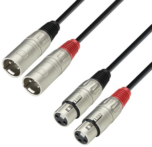 Adam Hall Cables 3 Star TMF 0300 Twin-Kabel | Adam Hall 2 XLR-Buchse x 2 XLR-Stecker | 3 m