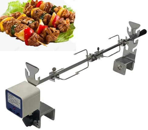 Universal Replacement Portable Spit Grill, Rotisserie Kit with 5V Electric Motor, 3 Heights Adjustable, 2-Gear Speed Adjustable, 90cm Length, Bearing At Most 11lb Food, for Outdoor Camping BBQ
