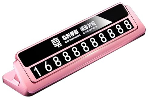 Holdes Car Phone Number Plate, Phone Number Plate for Parking, Temporary Parking Card to Protect Privacy, Portable Phone Number Plate with Magnetic Numbers for Travel, Everyday Use