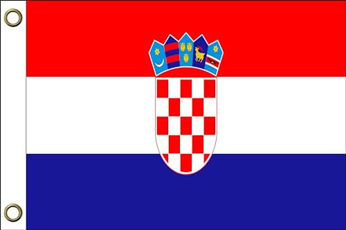 Kroatien Flagge Fahnen | 150 cm x 90 cm / 90 x 150 cm | Wetterfest & Langlebig | Polyester mit zwei Ösen