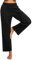 Marvmys Yogahose Pilates Hosen Damen Jogginghose Lang Baumwolle Hohe Taille Activewear-Hosen Straighthose Fitness Sporthose Freizeithosen Schwarz L