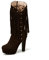 ZHTAISOU Stivali Autunno Inverno Donna Stivali Moderni Nabuk Tacco Alto Nappa Decorare Stivali Midi al Polpaccio Scarpe Casual con Plateau Scarponcini(17)