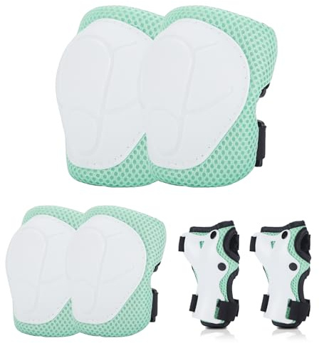 BURSUNLY Knieschoner Kinder, Schoner Inliner Kinder Knieschützer Protektoren Set Knie und Ellenbogenschützer Handgelenkschoner Kinder Schützer für Inliner Fahren Skateboard Skating