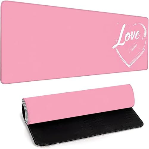 Gaming Mauspad XXL - 1000 x 500 x 3mm - Großes Mousepad Mit VernäHten Kanten - Wasserdicht und rutschfest - Mouse Pad Verbessert Präzision und Geschwindigkeit - für Computer, Laptop Rosa Wie K-8