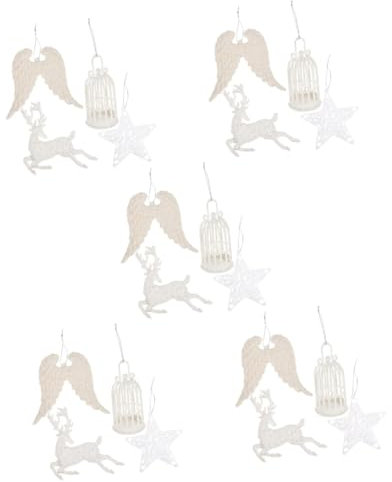 Amosfun Weihnachtsbaum Dekoration 5 Sätze Weihnachtsschmuck Weihnachtsdeko Weihnachtliche Hängende Hirschdekoration Christbaumschmuck Weihnachts-Hirsch- Weihnachtsbaumschmuck Weiß Schaum 4 Stück * 5