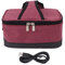 Kuuleyn Heated Lunch Box Self Heating Lunch Box Portable Electric Lunch Box Food Heater USB Constant Heating Insulation Bag Heated Lunch Box Bag (Burgundy)