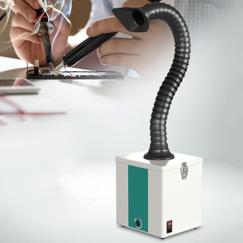 Fume Extractor with 3 Stage Air Filter, Wheeled Smoke Absorber and Purifier, 100W Solder Air Purifier for Engraver Soldering Station Nail Workstation CNC Machine Welding Tool