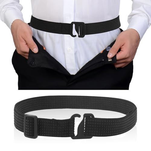 Ptwola Hemd Bleiben Gürtel Bauchfreies Top Taillenband Gürtel-Stil Hemdhalter Verstellbares Gummiband mit Rutschfestem Stretch-Halter für Männer und Frauen Jeans, Hosen, Kleider