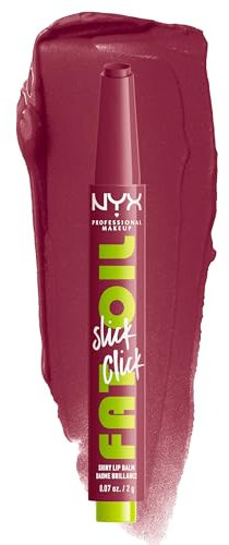 NYX Professional Makeup Pflegender Lippenstift für maximale Farbe, Pflege und Feuchtigkeit, Mit Avocado, Himbeeröl und Moltebeereöl, Vegane Formel, Fat Oil Slick Click, In The Drafts