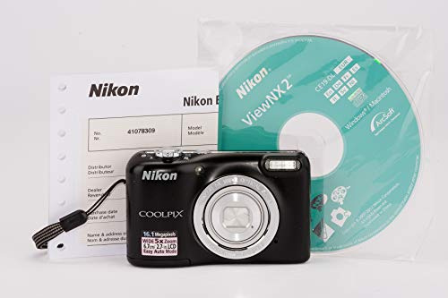 Nikon Coolpix L27 Digital Camera 16 Megapixels 5x Optical Zoom 6.9 cm (2.7 Inch) LCD Monitor Black (Renewed)