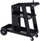 DURHAND Chariot de soudage mobile à 3 niveaux, chariot de poste à souder avec 4 roues, porte-bouteille de gaz et chaînes de sécurité, charge 50 KG, pour les appareils de soudage et coupe-plasma, noir
