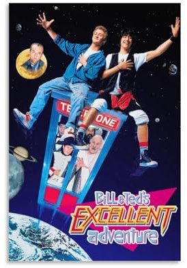 LRXDECOR Bill and Ted's Ausgezeichnetes Abenteuer-Poster, klassische Komödie, Wandkunst, Leinwanddrucke für Schlafzimmer, Zuhause, ästhetische Dekoration, 40 x 60 cm, ungerahmt