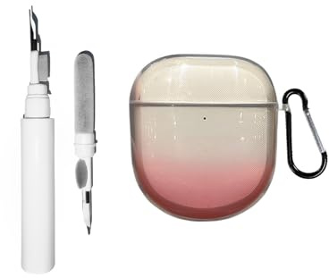 [3 in 1] SKPY Clear Case Compatible with Bose QuietComfort Earbuds II/QC Ultra Earbuds with Keychain and Cleaning Kit,Soft TPU Gradient Shockproof Cover for Women