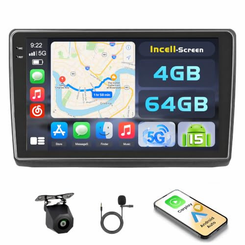 Hikity Android15 Autoradio für Opel Vivaro 2006–2010/Trafic 2001–2010 | 4+64G, 10-Zoll Incell Touchscreen, Wireless Carplay Android Auto, Radio FM/RDS BT GPS WiFi SWC Rückfahrkamera+MIC