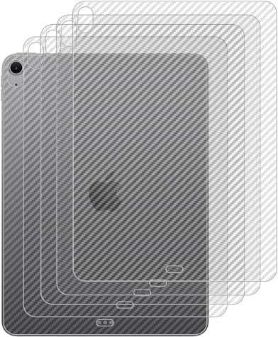 GIOPUEY Rückseite Folie Kompatibel mit iPad Air 5 10.9 2022, [4 Stück] 0.1mm Ultradünn Carbon Muster Rückseite Folie, Kratzfest Anti Fingerabdruck rutschfest