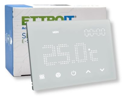 ETTROIT ETWF4301 CRONOTERMOSTATO TOUCH SCREEN AC 230V SMART WI-FI DA INCASSO SU SCATOLA 503 BIANCO GESTIBILE DA APP