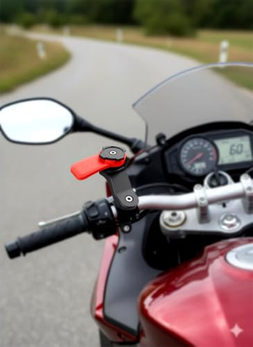 Bike Phone Holder – Compatible Quad Lock 360° Rotatable Motorcycle & Bicycle Phone Holder Mount with Quick Release, Waterproof Handlebar Mobile Holder for iPhone Samsung & Smartphones (Red Pack)