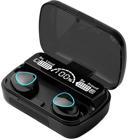 Lafeier Auriculares inalámbricos Tws Bluetooth V5.1 con pantalla LED, estéreo, mini auricular con micrófono manos libres, color negro