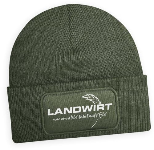 #teamludorf Beanie - Wollmütze mit Spruch - Landwirt, nur EIN Held fährt aufs Feld in der Farbe: Parent