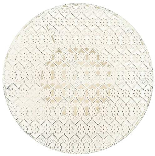 Generisch Bistrotisch Vintage-Stil Rund Metall 40 x 70 cm Weiß,Möbel,Tische,Esstische,3.15KG,245938