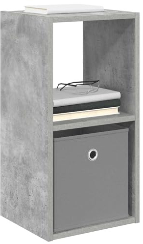 vidaXL Nachttisch Beton Grau 30,5 x 27 x 59,5 cm Holzwerkstoff, Holz-Nachttisch, moderner Beistelltisch, vielseitiger Möbel, platzsparend, stylisch für Schlafzimmer