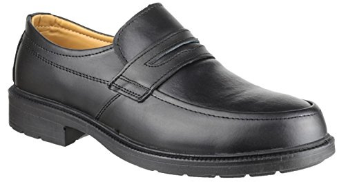 Amblers Safety FS46 Mocc Herren Slip On PU Slipper Schuhe Sicherheitsschuhe Schwarz EUR 43