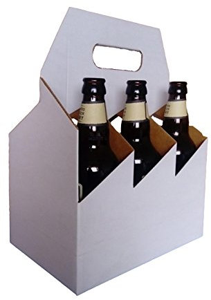 Boxes2Go 10 x WINE BOTTLE CARRIER (White)